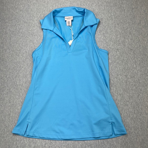 Tommy Bahama Tops - Tommy Bahama Active Womens XS Blue‎ Sleeveless Golf Polo Mesh Back UPF 50 NWT